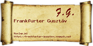 Frankfurter Gusztáv névjegykártya