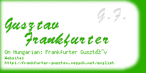 gusztav frankfurter business card